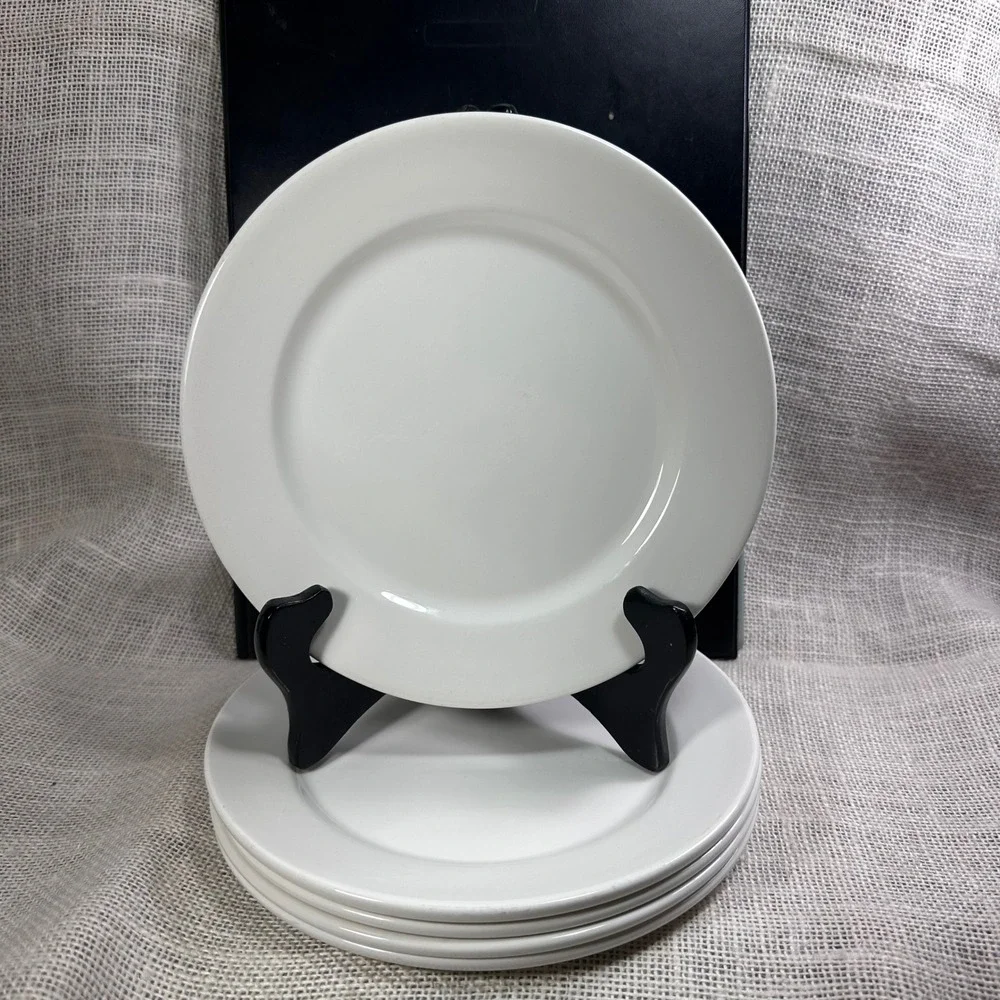 Set of 5 Dudson Finest Vitrified White Salad Plates 8.25 Restaurant Ware England